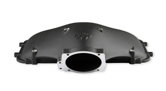 HOLLEY EFI 8.2 DECK SBF FORD HI-RAM EFI MANIFOLD WITH SIDE MOUNT TOP-BLACK with 95mm 1986-95 Ford 5.0 Throttle Body Flange