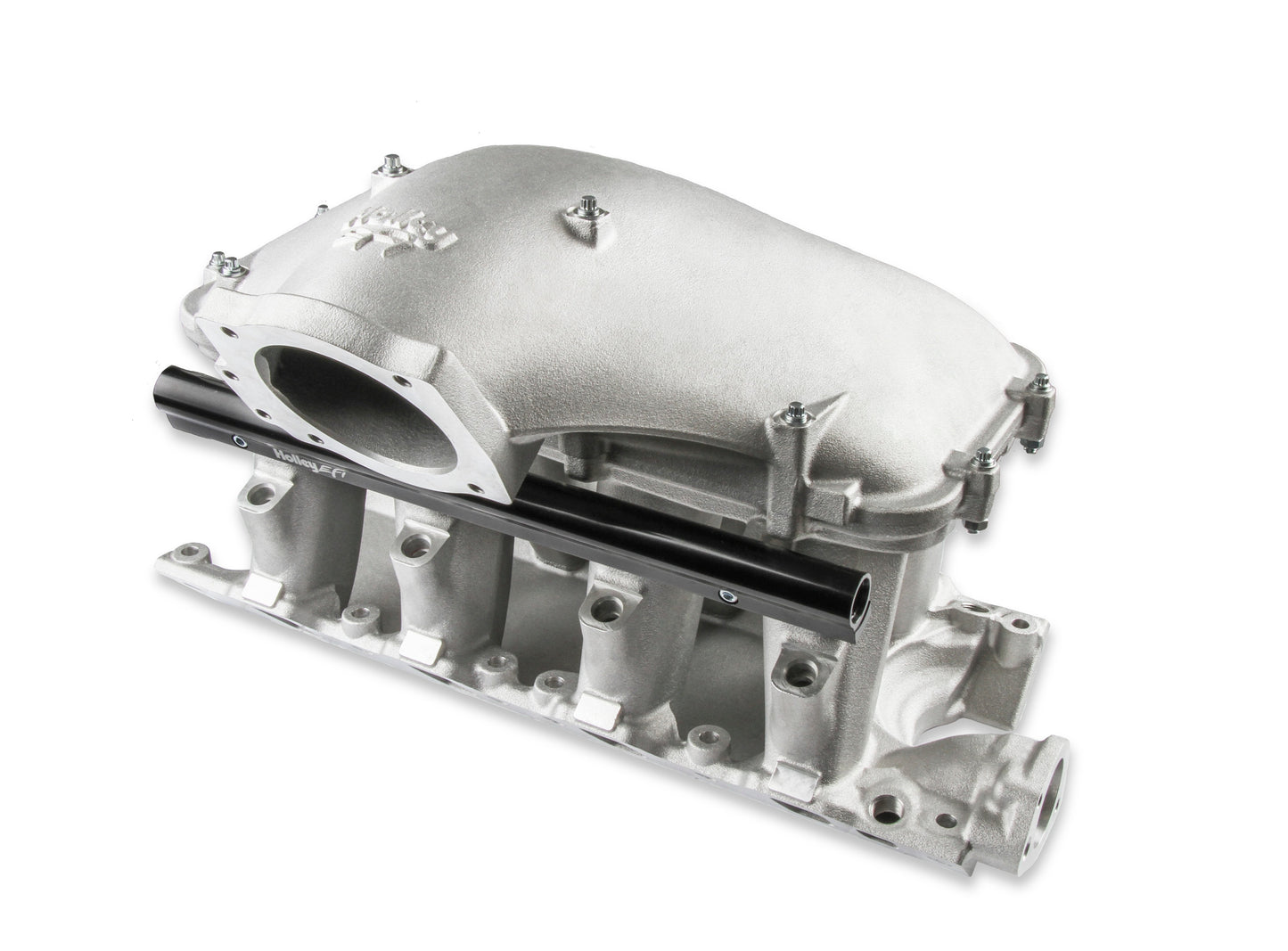 HOLLEY EFI 351W FORD HI-RAM EFI MANIFOLD WITH SIDE MOUNT TOP with 105mm 1986-95 Ford 5.0 Throttle Body Flange Side Mount Top