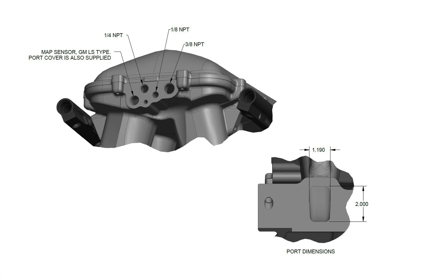 HOLLEY EFI 351W FORD HI-RAM EFI MANIFOLD WITH SIDE MOUNT TOP 95mm 1986-95 Ford 5.0 Throttle Body Flange